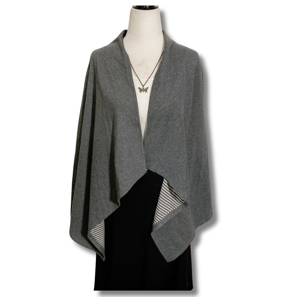 MCKINLEY Heather grey cotton blend handkerchief hem cardigan SMALL MEDIUM LARGE